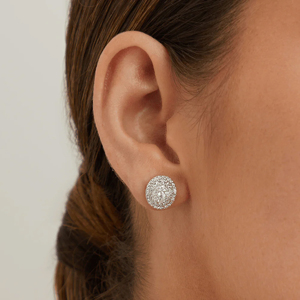 Classic Round Diamond <b>Stud</b> Earrings 925 <b>Silver</b> Wedding Women's Jewelry - Product Image 3
