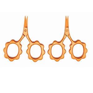 Mini ciseaux à broder mignons en forme de fleur, coupe-fil en acier inoxydable, outil de couture pour droitiers, manche court pour le débavurage, pour le bricolage - Product Image 5