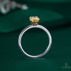 Magnifique bague en or jaune avec pierre taille coussin VVS2, or 9k 10k 14k 18k, qualité artisanale, bijoux fins pour cadeaux - Product Image 1