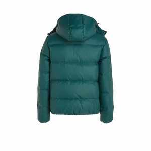 Veste matelassée à capuche unisexe personnalisée pour l'hiver, couleur vert émeraude, imperméable, rembourrée, parka pour hommes et femmes, vente en gros - Product Image 2