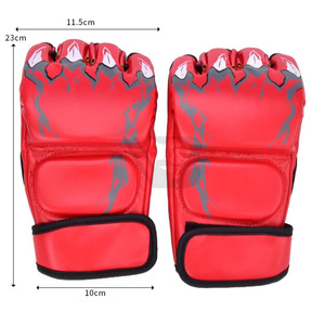 Gants en cuir demi-doigts de haute qualité, fabriqués au Pakistan, à prix abordable, confortables, pour MMA, unisexe. - Product Image 5