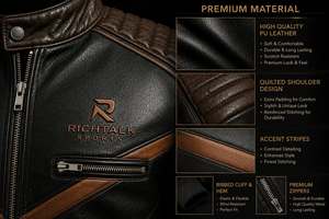 Veste en cuir véritable pour homme, chaude pour l'hiver, écologique, séchage rapide, confortable, respirante, qualité supérieure, sur mesure - Product Image 6