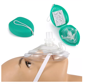 Masker penyelamatan CPR dengan tali elastis, masker Resuscitator saku dewasa/anak dengan casing keras merah - Product Image 6