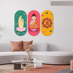 เครื่องรางไม้แขวนผนังลายมงคลเพื่อความโชคดี ความเจริญรุ่งเรือง ตกแต่งบ้าน สำนักงาน หรือเทศกาลดิวาลี - Product Image 3