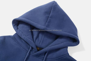 Fabricante de ropa de invierno H5513, venta al por mayor, mezclas de algodón personalizadas, sudaderas con capucha con forro de rizo francés, sudaderas con capucha lisas unisex - Product Image 5