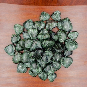 Cœur de Séraphinite Naturelle en Cristal Vert, Pierre de Guérison pour Reiki, Méditation, Cadeau, Décoration Énergétique, Vente en Gros - Product Image 5