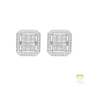 Fashion Moissanite Diamond Rectangular Stud <b>Earrings</b> 925 Sterling <b>Silver</b> Elegant Luxury Jewelry <b>For</b> Women <b>Men</b> - Product Image 2