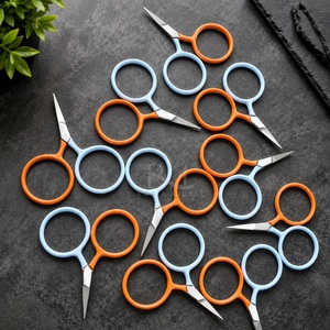 Ciseaux tendance à pointe droite en acier inoxydable, avec pointe argentée et 2 ciseaux à revêtement en poudre coloré / Nouveaux ciseaux - Product Image 5