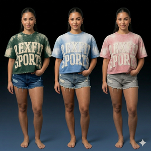 T-shirt Streetwear à épaules tombantes, coupe courte, effet délavé soleil, broderie vieillie, 100% Coton, Grammage lourd 240 GSM, Vente en gros - Product Image 6