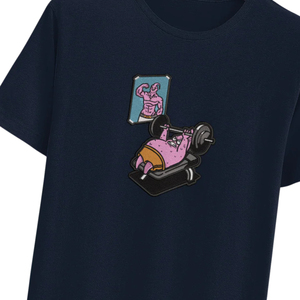 Camiseta Deportiva de Manga Corta para Hombre, Color Azul Marino, Diseño de Dibujos Animados de Patrick, Cuello Redondo, Corte Regular, Estilo Casual, Poliéster/Algodón, Secado Rápido, Transpirable - Product Image 4