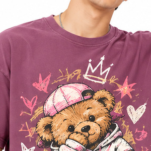 Camisetas Unisex con Estampado Gráfico, 100% Algodón, 300 GSM, Estampado Puff, Camisetas de Algodón Personalizadas para Marcas de Estilo Urbano, Suministro de Fábrica para Tiendas - Product Image 3