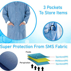 Uniforme d'hôpital léger avec détection d'aiguilles, logo personnalisé imprimé sur tissu blanc doux pour l'identité d'équipe professionnelle - Product Image 5