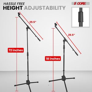 Support de micro trépied réglable 18-72 pouces, bras articulé robuste en métal pour le chant - Product Image 3