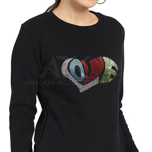Prix de gros, sweat-shirt en strass pour femmes fabriqué au Pakistan, sweat-shirt léger en strass pour femmes - Product Image 3