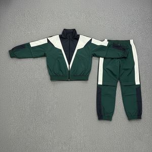 Ensemble de survêtement sportif pour homme Yourbrand, vert, blanc, marine, 100% coton respirant, col montant, tenue de jogging d'hiver - Product Image 6