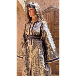 Vintage-cut Traditional Brocade <b>Kaftan</b> Summer Winter Party Floor-Length Silk Velvet Customized Color Wrinkle-Free Stretchable - Product Image 4