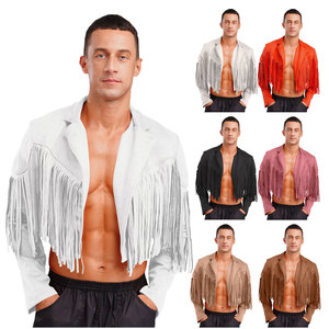 Chaqueta Corta de Estilo Western para Hombre, con Flecos, Abertura Frontal, de Gamuza, Tipo Bolero Vaquero - Product Image 6