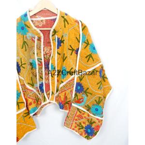 Vêtement artisanal unisexe 100% coton, patchwork matelassé, imprimé bohème vintage, écologique, respirant, col mandarin, automne-hiver - Product Image 3