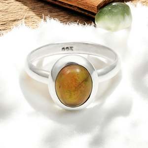 Genuine Black Opal Gemstone <b>Boho</b> <b>Ring</b> Minimalist Simple Style Dainty 925 Sterling Silver <b>Ring</b> With Bezel Setting Oval Cut Stone - Product Image 5
