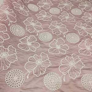 Embroidery Fabric Coding Lace Fabric Organza Fabric Net Fabric For Borer Broderie Abaya Kaftan Garment Manufacturing Exports - Product Image 1