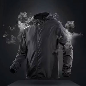 Veste coupe-vent imperméable homme à manches longues, couleur unie, softshell de randonnée, col montant, prix bas, fabrication pakistanaise - Product Image 3