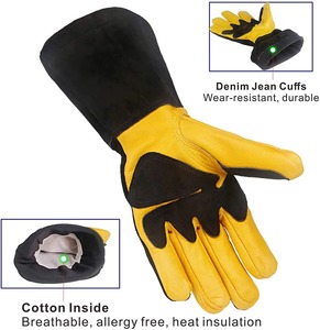 Guantes de Trabajo de Cuero Resistentes al Calor para Hombre, Diseño Personalizado, Tipo Tig Cow Split Rigger, para Mecánicos y Soldadores - Product Image 4