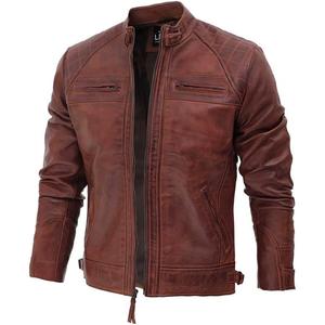 Chaqueta de Cuero Genuino para Hombre, a la Moda, de Corte Regular, Estilo Vintage, Resistente al Agua y al Aire, con Accesorios de Regalo, Talla Personalizada - Product Image 3