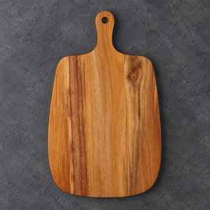 Handmade Acacia Rectangular Chopping Board With Hanging Hole and Lighter Wood Inlay <b>Strip</b> For Restaurant and Home Use - Product Image 2