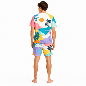 Conjunto de Camiseta y Pantalones Cortos con Estampado Gráfico de Verano para Hombre 2026, Ropa Casual de Dos Piezas - Product Image 2
