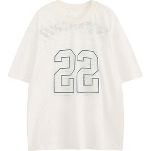 Camiseta Deportiva Retro de Fútbol para Hombre y Mujer, Personalizada OEM, de Malla, Estilo Crop Top, Holgada, de Poliéster Transpirable, para Verano - Product Image 1