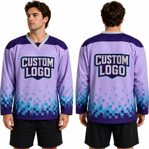 Striped <b>Ice</b> <b>Hockey</b> <b>Jersey</b> Custom <b>Wholesale</b> Lightweight Breathable Quickdry Mesh Performance Teamwear Sportswear Uniform <b>Practice</b> - Product Image 4