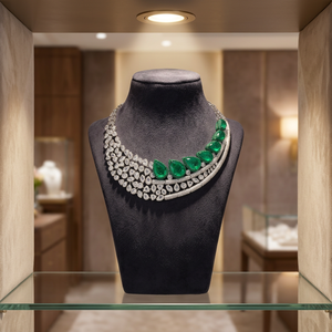 Ensemble de collier de luxe en or massif 14 carats avec diamants de laboratoire certifiés IGI pour femmes, idéal pour les événements de gala - Product Image 3