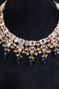 Luxury Certified Gold Plated Brass Chain <b>Choker</b> Necklace Cubic Zirconia <b>Black</b> Stones Ethnic Style Flower Design Women Wedding - Product Image 4