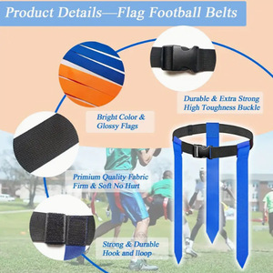 Cinturones Ajustables con Banderas de Equipo Rojas y Amarillas con Parches de Velcro para Equipamiento de Entrenamiento Deportivo - Product Image 3