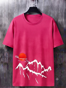 Custom Design High Quality Digital Printing Front Custom Regular Fit Formal <b>Men</b> T-Shirts Polyester Cotton Knitted Anti-Wrinkle - Product Image 1