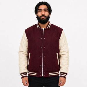 Chaqueta Varsity Personalizada al por Mayor para Marcas de Moda Estadounidenses con Parches y Apliques - Product Image 4