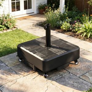 Base per Ombrellone da Terrazzo Nera, Accessorio Elegante per Ombrelloni e Basi da Patio - Product Image 1