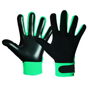 Outdoor Sports <b>Gloves</b> Full Finger Black With Green Trim PU Material Waterproof Hook And Loop Closure Unisex All Seasons - Product Image 1