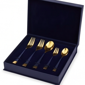 Ensemble de couverts élégants à manche bleu en acier inoxydable pour table à manger, cuisine, mariage ou fête - Product Image 6