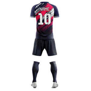 Tenue de football personnalisée avec nom et numéro d'équipe, vêtements de sport respirants et extensibles, séchage rapide, confortables pour l'entraînement et les matchs, 100% - Product Image 4