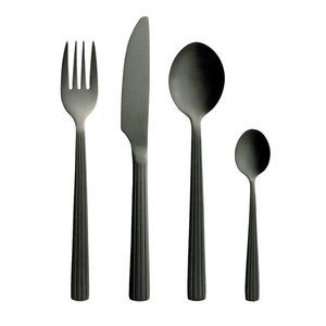Juego de Cubiertos Minimalistas de Metal con Acabado Mate, Tenedor, Cuchillo, Cuchara, Cucharilla, Aptos para Lavavajillas, para Uso en Restaurantes, Hoteles y Servicios de Catering - Product Image 1