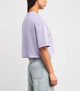 T-shirt court pour femme à imprimé abstrait, manches courtes, col rond, décontracté, en coton, coupe ample, style streetwear, haut d'été pour le quotidien - Product Image 4