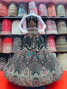 Lehenga choli เสื้อทำงานหินกระจก jarkan ที่ดูสง่างามสำหรับเจ้าสาวสำหรับงานแต่งงานในฤดูหนาวปากีสถานอินเดีย - Product Image 3