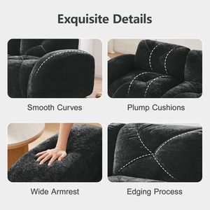 Divano Componibile Ergonomico 110 Senza Struttura in Velluto Morbido, Design Ergonomico, Spugna ad Alta Densità 32D, Antiscivolo, per Soggiorno - Product Image 6