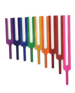 Steel Manual Solfeggio Tuning Fork Unweighted Set of 9 with Pouch and Mallet Accurate by <b>Blush</b> surgical - Product Image 2