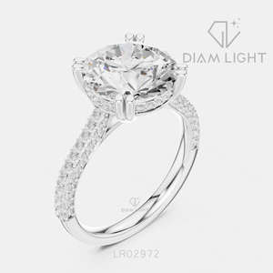 แหวนเพชรทรงกลม 4.02 กะรัต รับรองโดย IGI เพชรเลี้ยงในห้องปฏิบัติการ ทองคำขาว 14K สี F+ ความสะอาด VS+ แหวนหมั้นทันสมัยสำหรับผู้หญิง ของขวัญ - Product Image 2