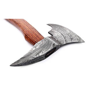Nouvelle conception de hache large à dos plat en acier Damas avec manche en bois, 3 3/8 lb, multi-usages pour le camping et les activités de plein air - Product Image 6