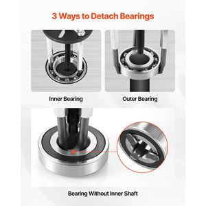 Set Estrattore Ingranaggi Multifunzione 21-in-1, 21 Pezzi, Gancio a 3 Griffe per Cuscinetti Interni ed Esterni, Albero Interno del Cuscinetto - Product Image 2