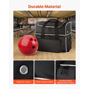 Borsa da bowling a quattro ruote per 2 palline con ruote e scomparto separato per scarpe (fino alla taglia US 16) - Product Image 3