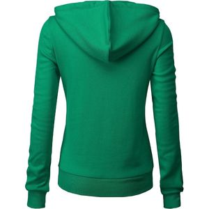 Sudadera con capucha de golf personalizada de felpa sólida con cremallera y cuello alto para invierno, 100% algodón, corta, lisa, para mujer - Product Image 6